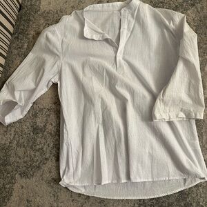 White cotton Bohemian 3/4 sleeve